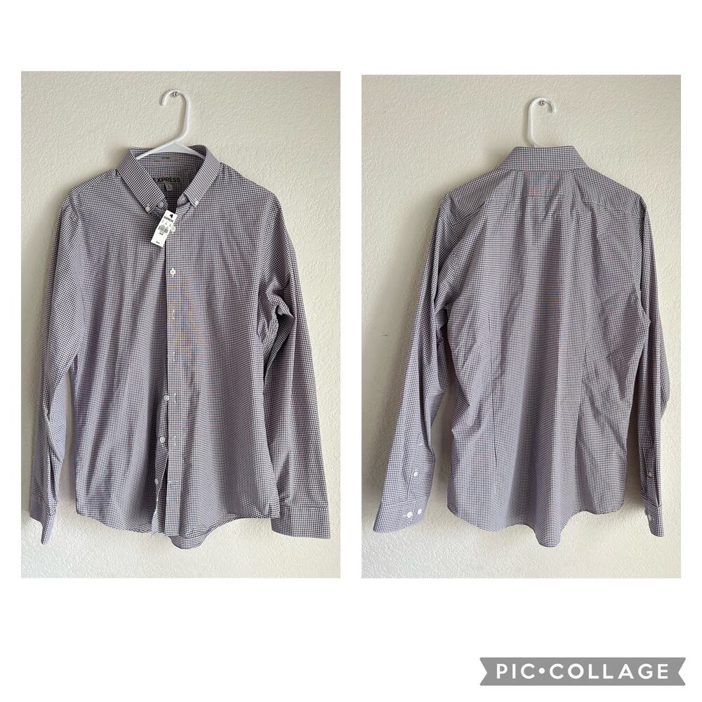 Bundle of 3 Express Fitted Button Up Shirts 1 NWT Size Medium 15 - 15 1/2 - Picture 4 of 10